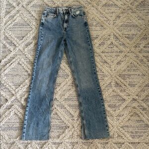 Zara Light Blue Slim Flare Denim Jeans